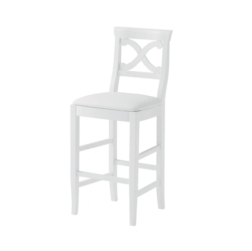 Sgabello Victory in faggio laccato opaco con seduta in ecopelle imbottita di Veneta Cucine