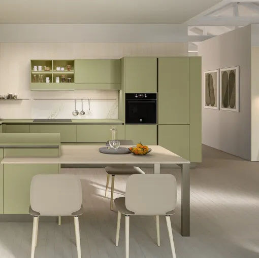 Cucina Moderna con penisola Start Time J 01 di Veneta Cucine