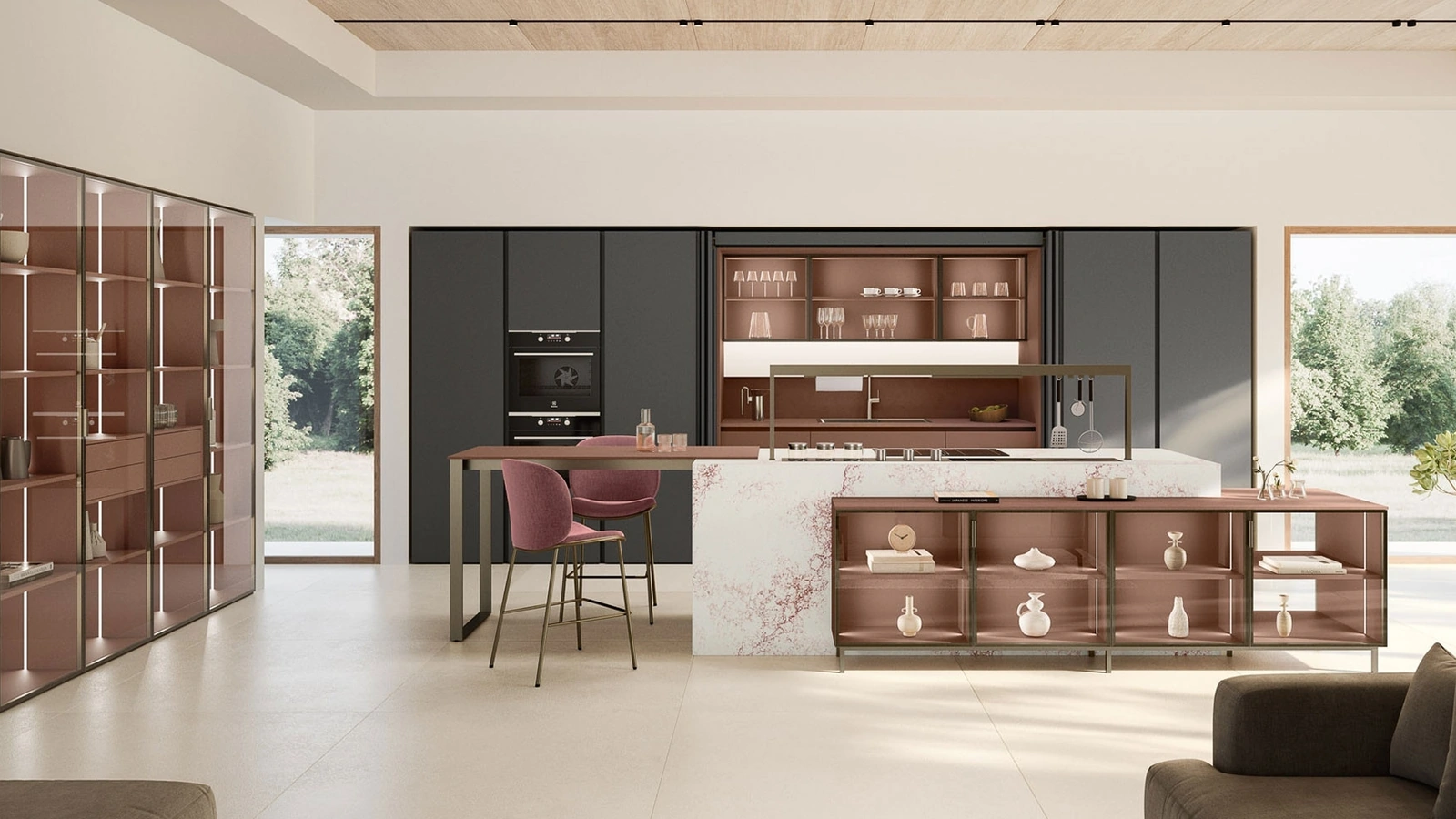 Cucina Moderna con isola Lounge 02 di Veneta Cucine